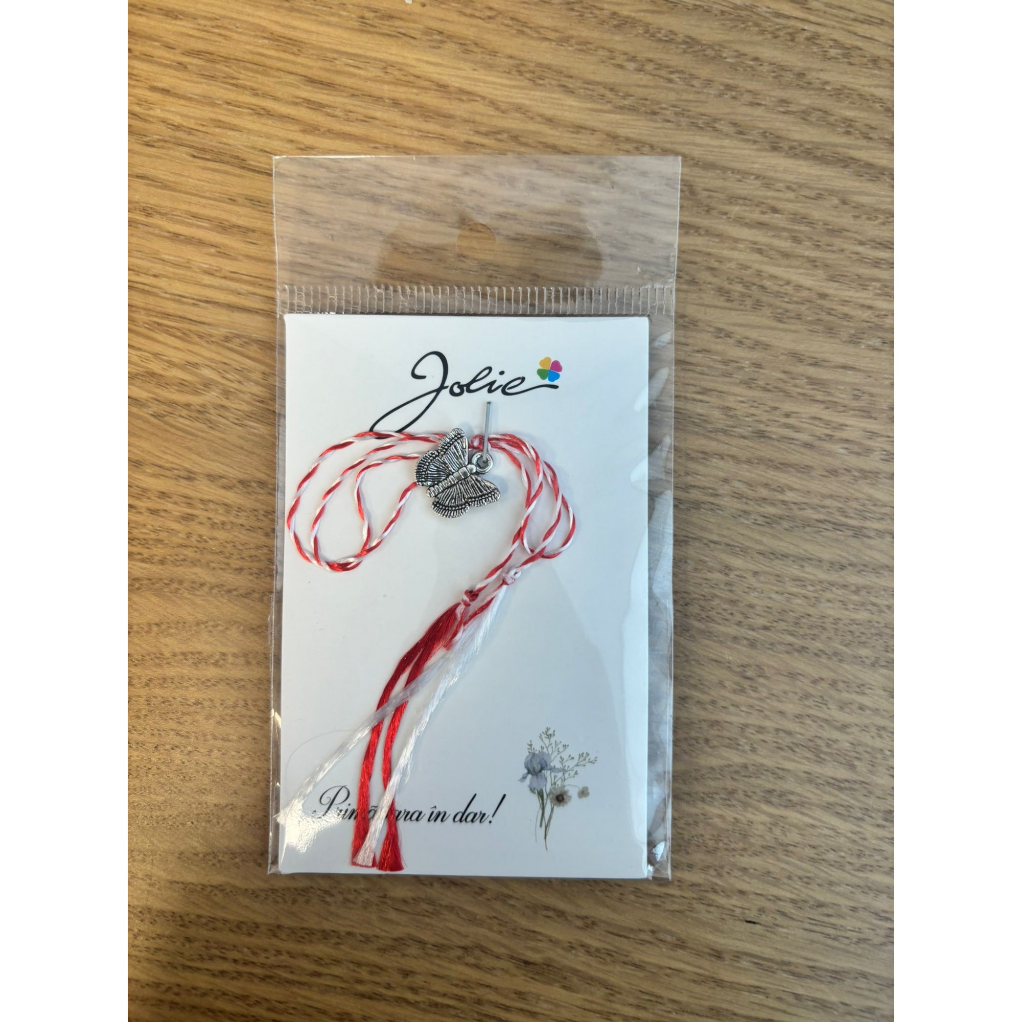 Martisor Traditional, Jolie, Model Fluture, Argintiu