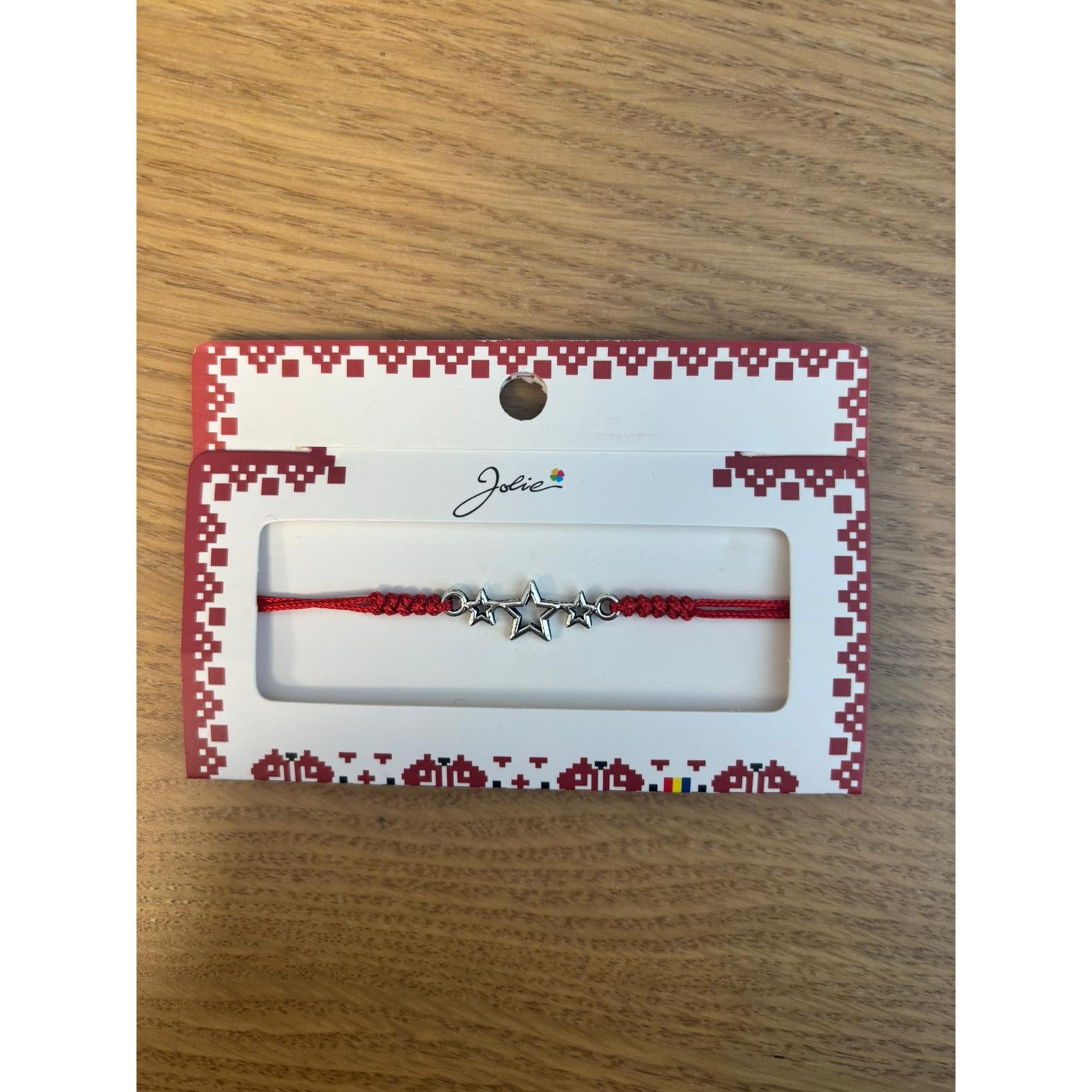 Martisor Bratara Impletita cu Pandantiv Metalic, Model Stelute