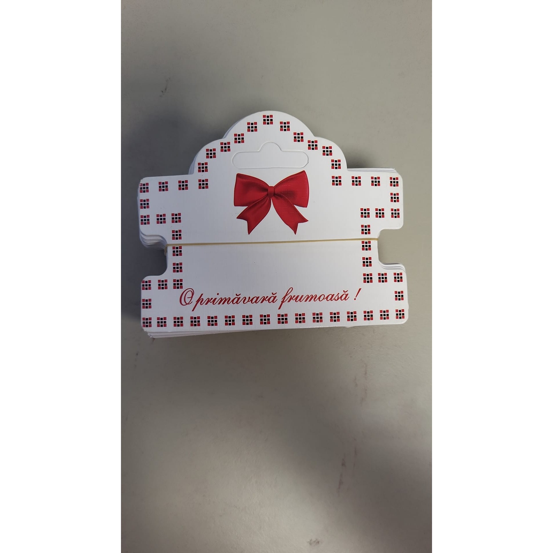 Ambalaje Martisor - Set 100 buc Cartonas Martisor Model Funda, Patratele