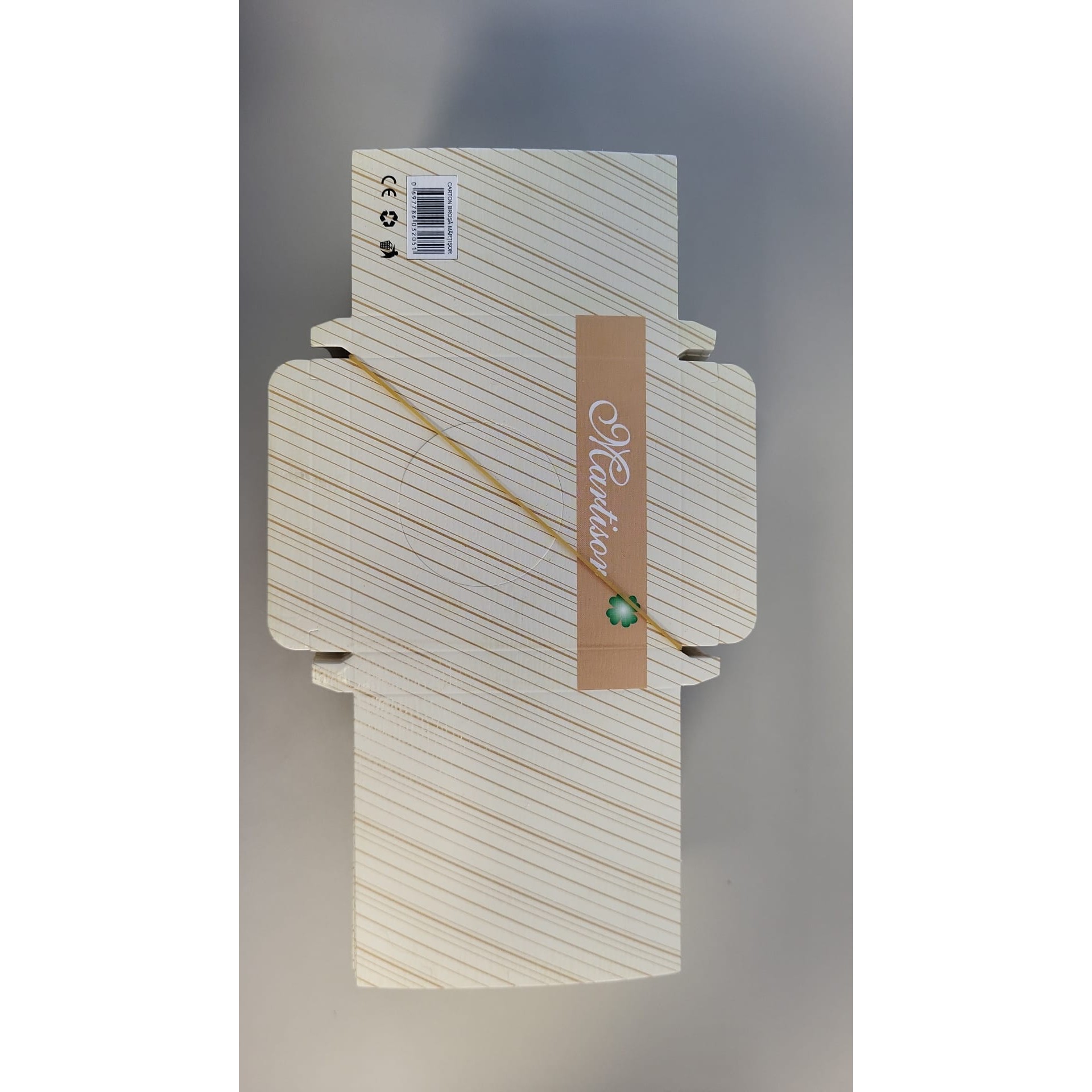 Ambalaje Martisor - Set 200 Bucati Ambalaj pentru Borsa Decupaj Rotund, Model Crem Dung