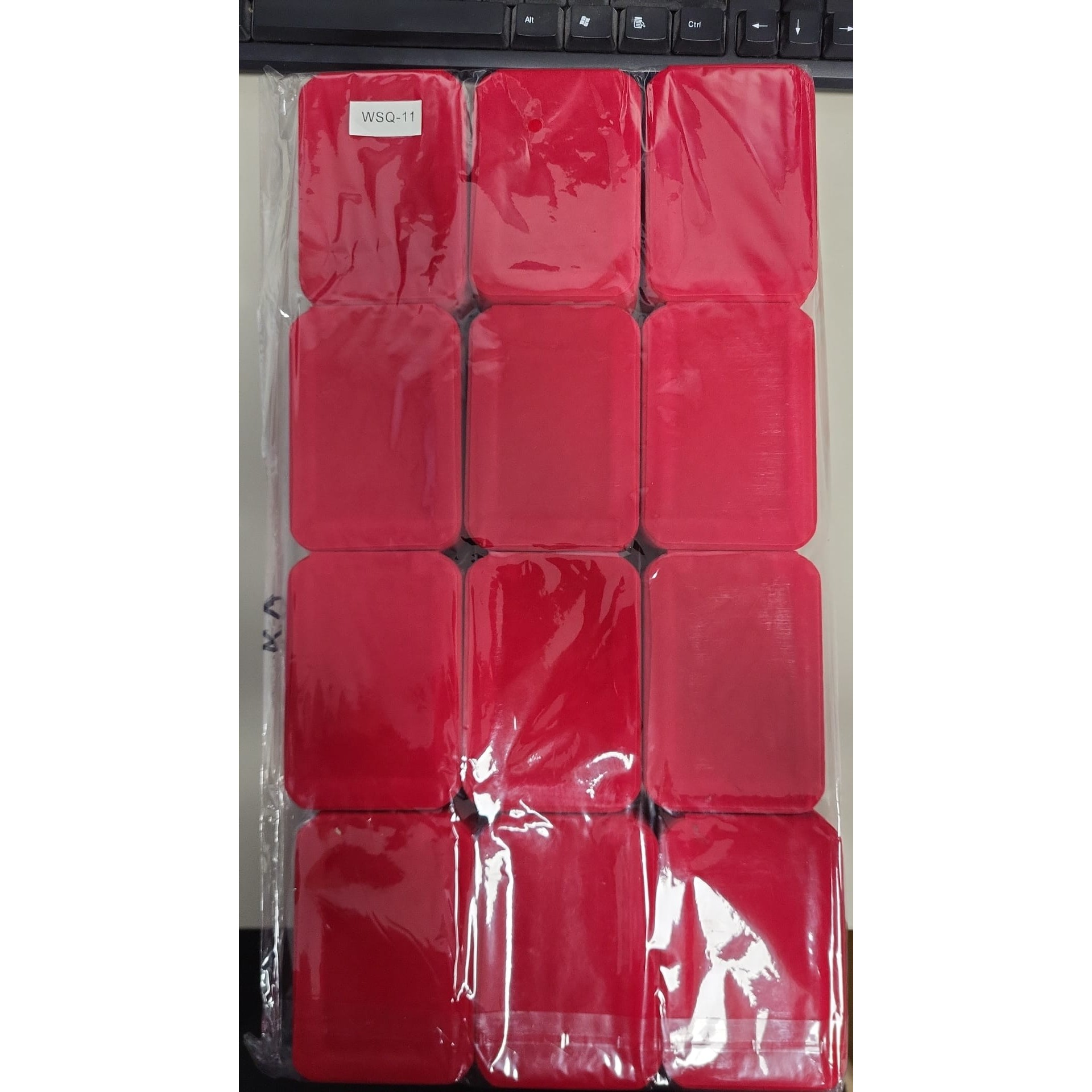 Set 12 Cutii de Bijuterii, Catifea rosie , 7 x 10 cm