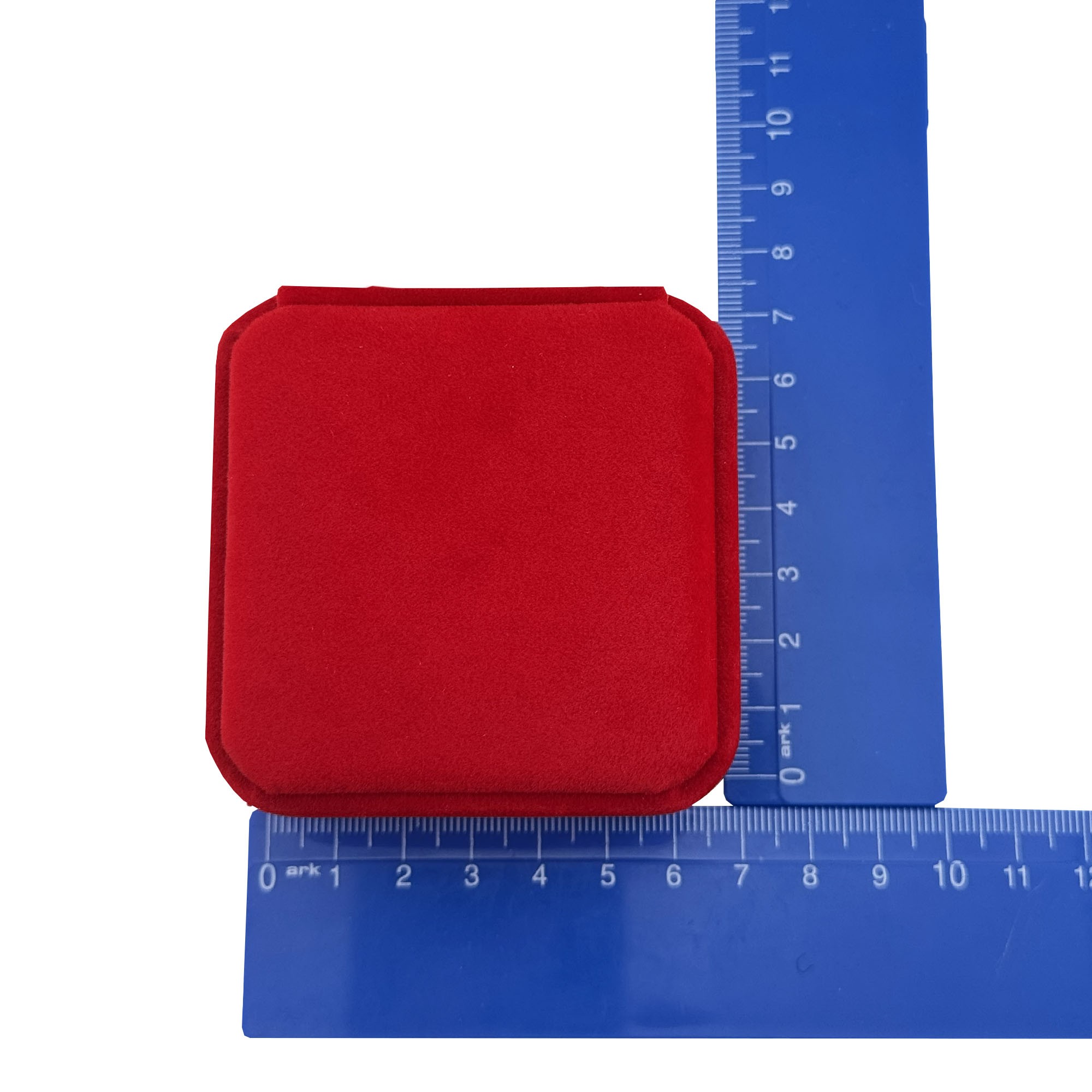 Set 12 Cutii pentru Martisoare/Brose, Catifea rosie, 7 x 7 cm