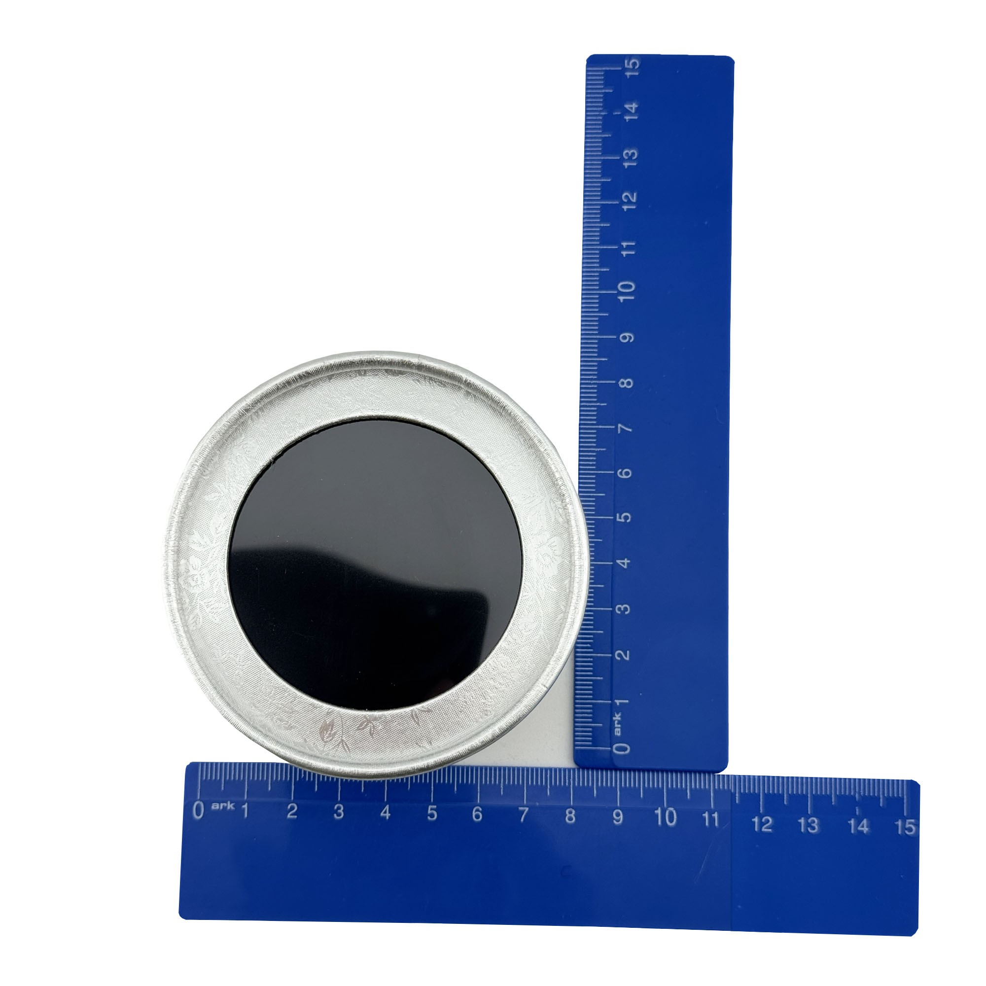 Set 12 Cutii pentru Martisoare/Brose, Model Rotund cu Display, Argintiu, 8 cm