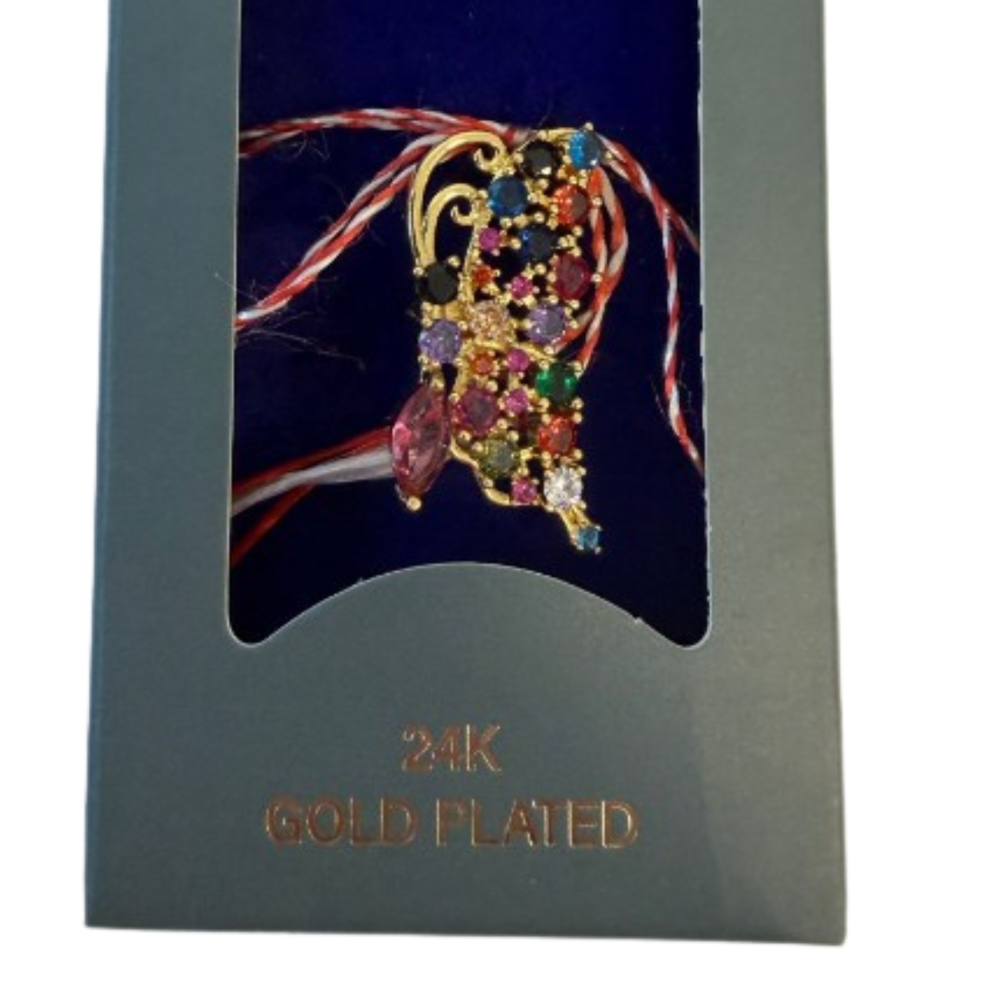 Martisor cu Brosa Placata cu Aur 24K, Jolie, Ambalaj Carton cu Design, Material Metal, Dimensiune Brosa 2.5-3cm, Multicolor