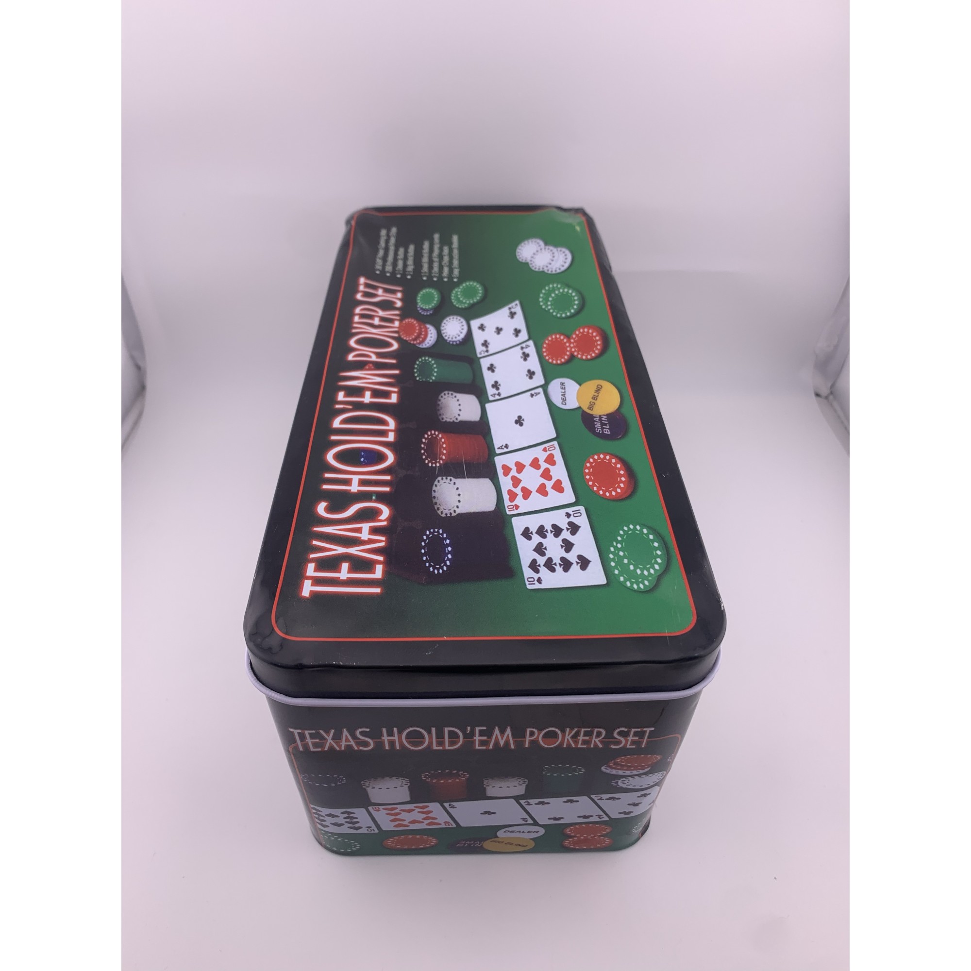 RESIGILAT - Set de Poker Complex cu 200 de jetoane Flippy, Include 2 seturi de carti, Texas Hold`em set, portabil, cutie depozitare