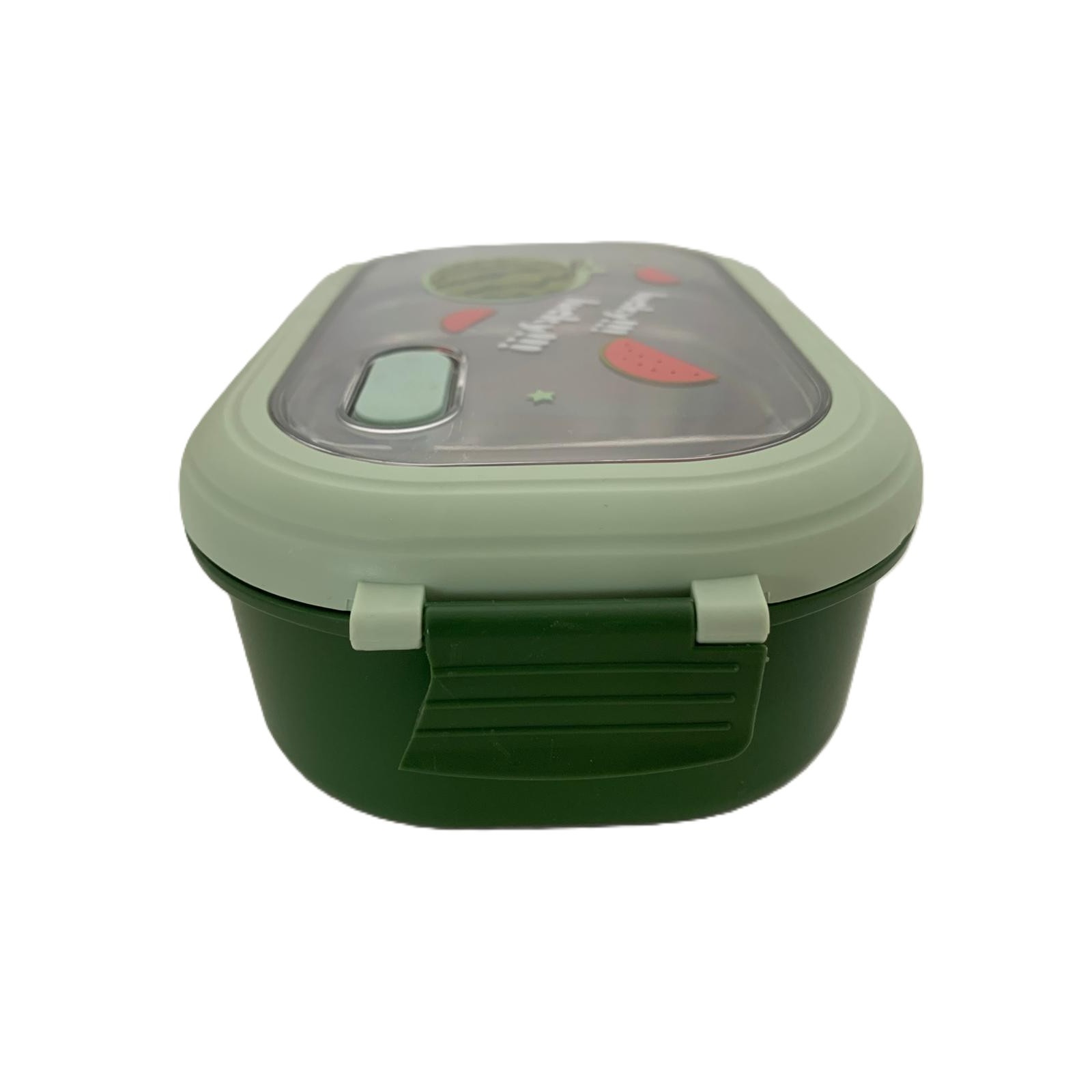 RESIGILAT - Caserola Container pentru Pranz, Flippy, Caserola LUNCH BOX pentru Studenti, din Plastic PP, pentru Scoala, Compartiment Metalic in Interior, 22.5 x 14.5 x 8 cm, Verde
