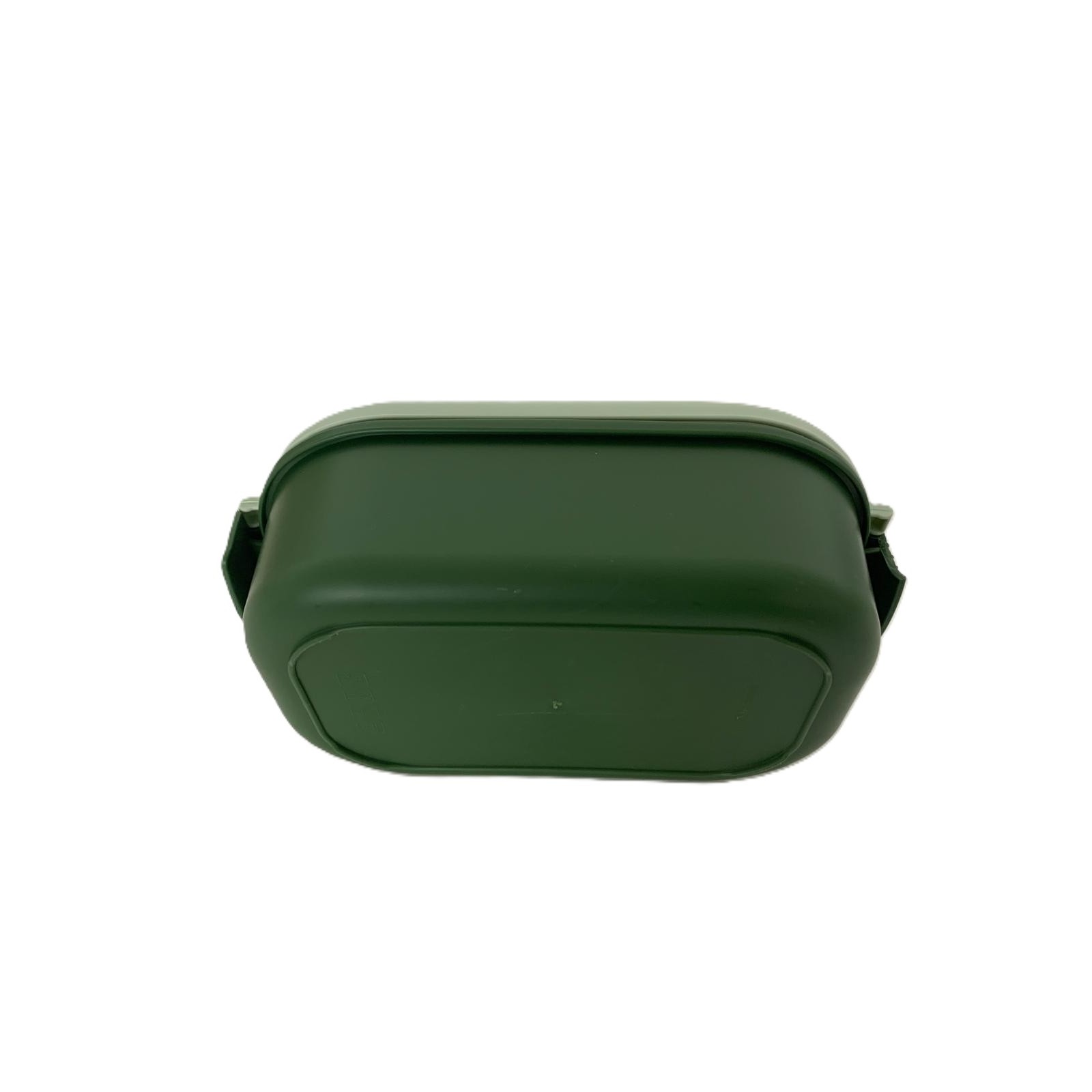 RESIGILAT - Caserola Container pentru Pranz, Flippy, Caserola LUNCH BOX pentru Studenti, din Plastic PP, pentru Scoala, Compartiment Metalic in Interior, 22.5 x 14.5 x 8 cm, Verde