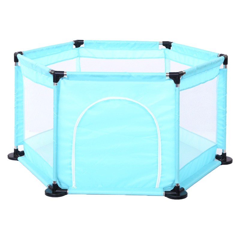 Tarc de Joaca si Siguranta pentru Copii DNT-104, , Dimensiuni 130 x 115 x 65 cm, Structura de Protectie pentru Interior, Albastru deschis