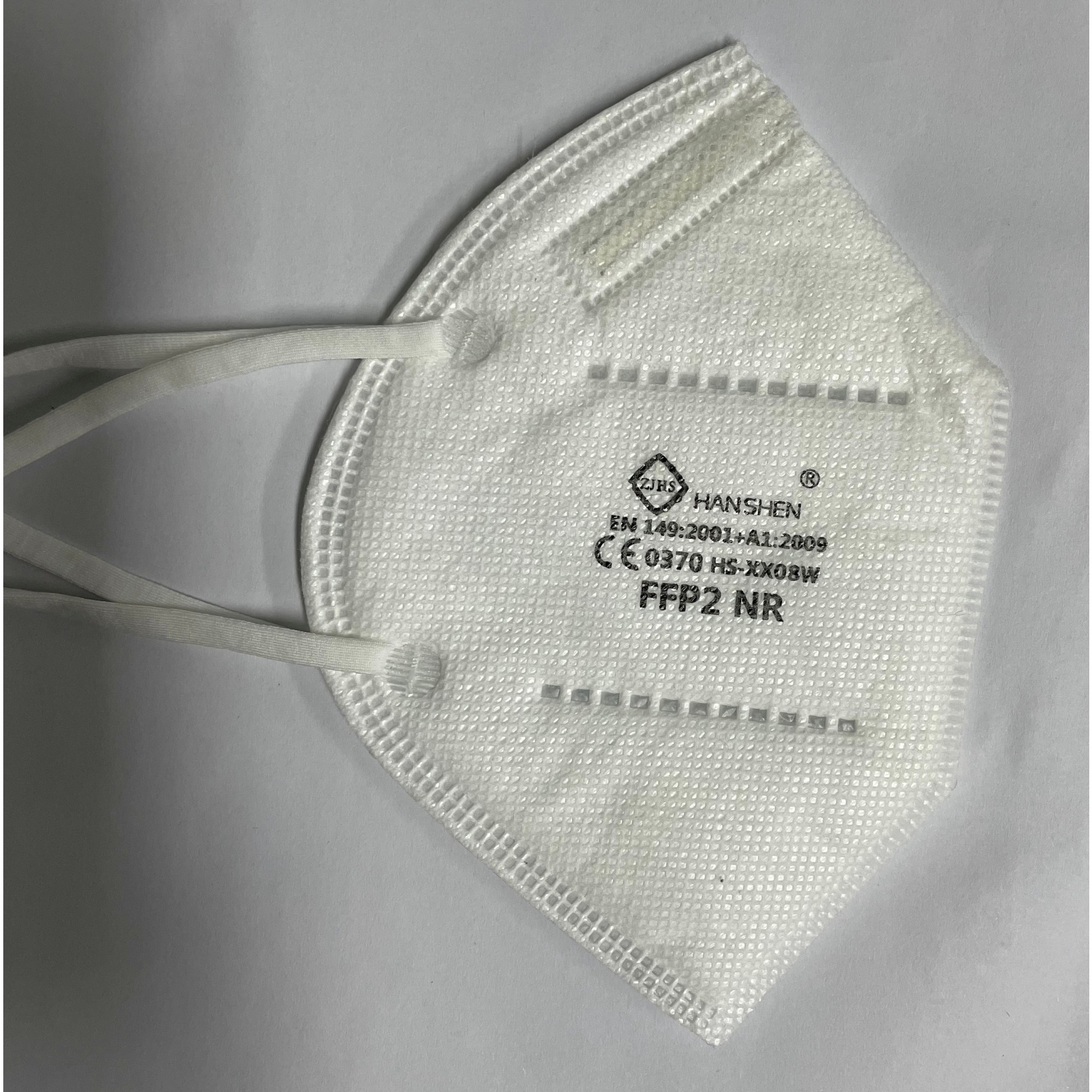 Set 5 bucati Masca de protectie faciala, Flippy®️, de unica folosinta, FFP2 CE 2163, 5 straturi, nesterila, ambalaj individual, Alb