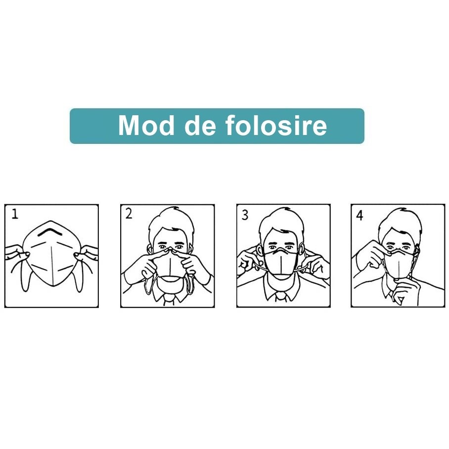 Set 8 bucati Masca de protectie faciala, Flippy®️, de unica folosinta, FFP2 CE 2163, 5 straturi, nesterila, ambalaj individual, Alb