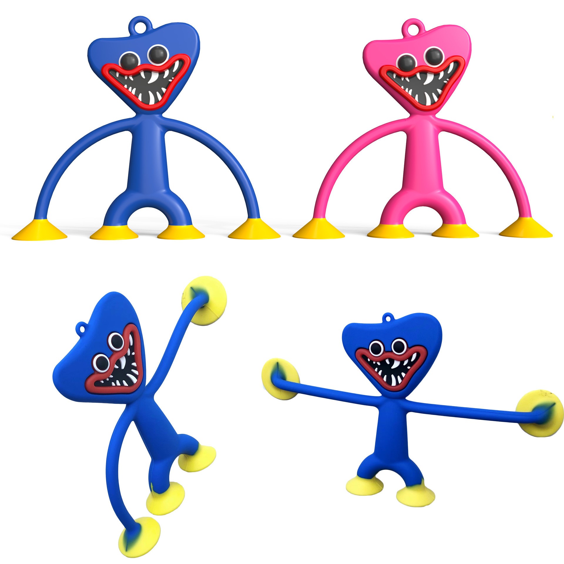 Jucarie Huggy Wuggy cu ventuze, Albastru
