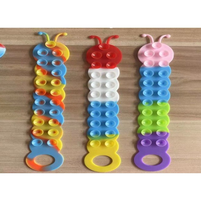 Bratara flexibila din silicon pentru copii, cu ventuze, albinuta, model 3, multicolor