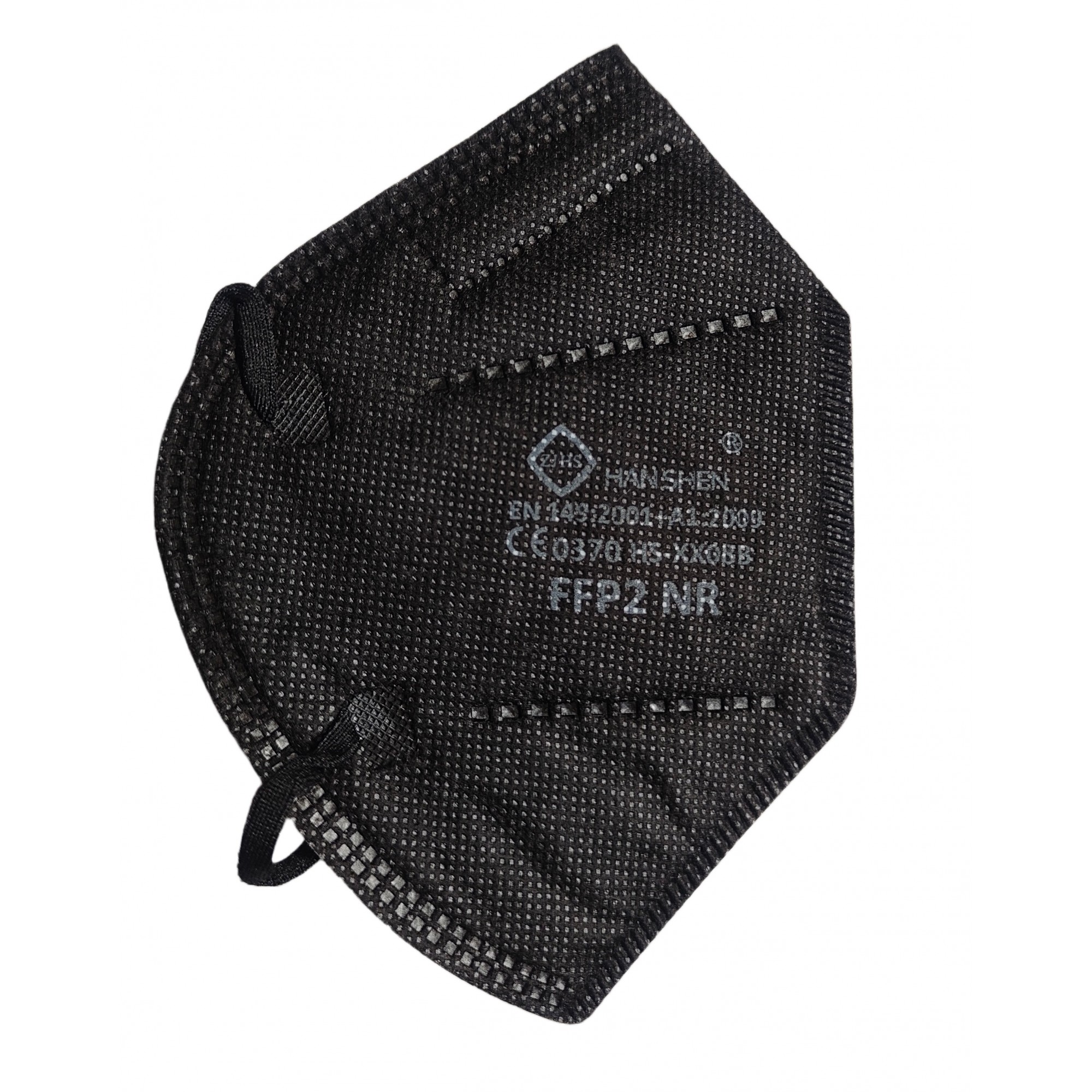 Set 3 bucati Masca de protectie faciala, Flippy, de unica folosinta pentru adulti, FFP2, KN95 CE 0370, 5 straturi, nesterila, ambalaj individual, Negru