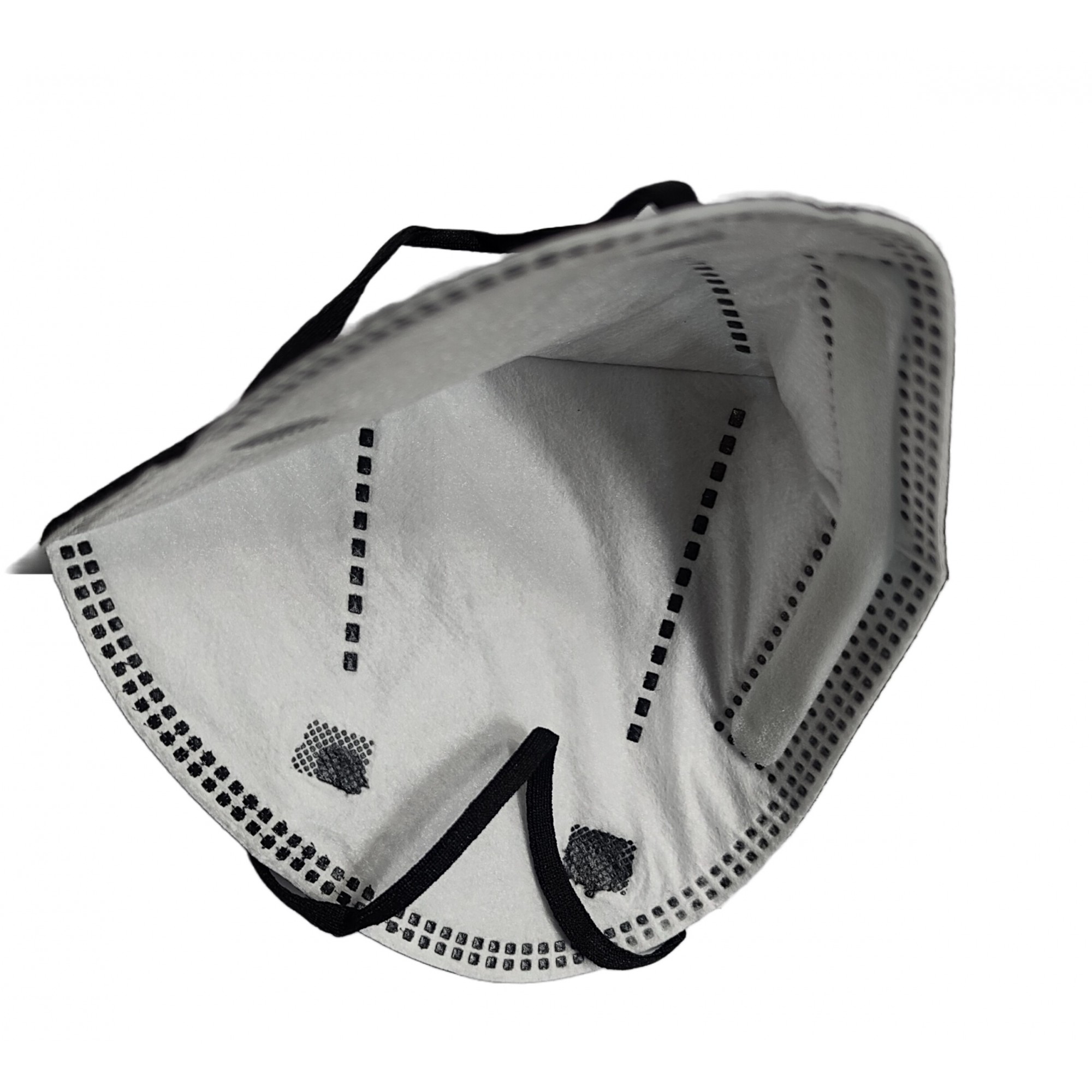 Set 7 bucati Masca de protectie faciala, Flippy, de unica folosinta pentru adulti, FFP2, KN95 CE 0370, 5 straturi, nesterila, ambalaj individual, Negru