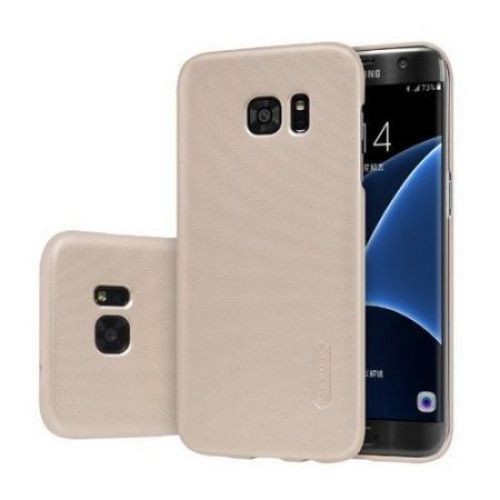 Husa Samsung Galaxy S6 Edge Nillkin Frosted Shield Auriu + Folie de protectie