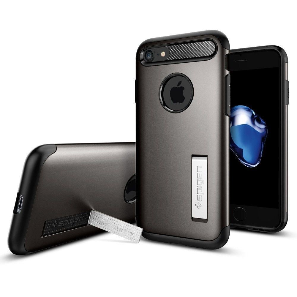 Husa Apple iPhone 7 Spigen Slim Armor Case Gri Metal