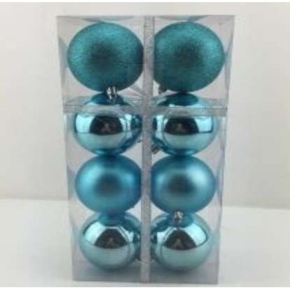 Set 8 globulete turcoaz - mat, glitter, shiny