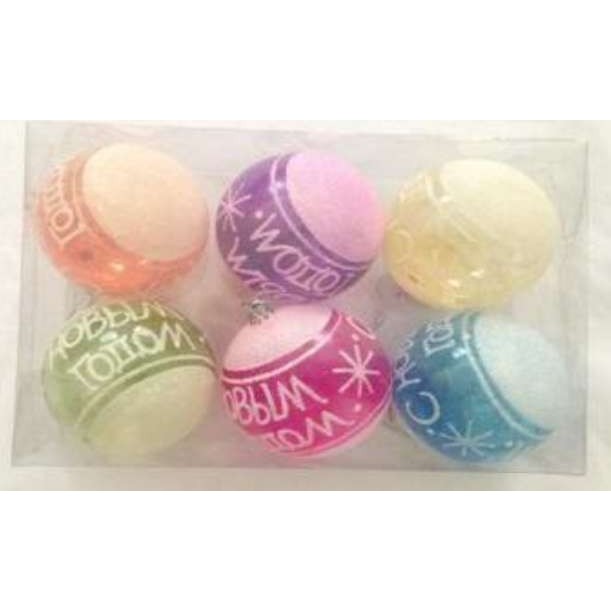 Set 6 globulete multicolor transparente - 8cm