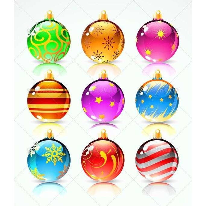 Set 6 globulete multicolor transparente - 8cm