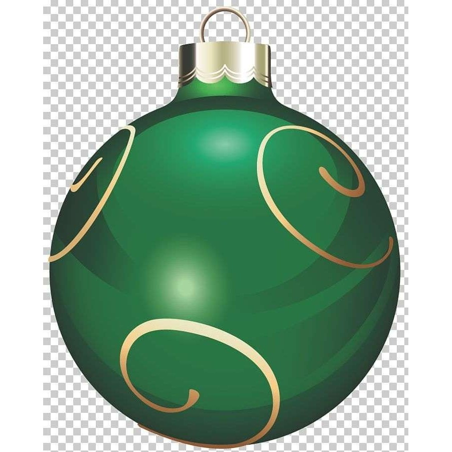 Set 4 globulete verde cu auriu - shiny, mat - 6cm