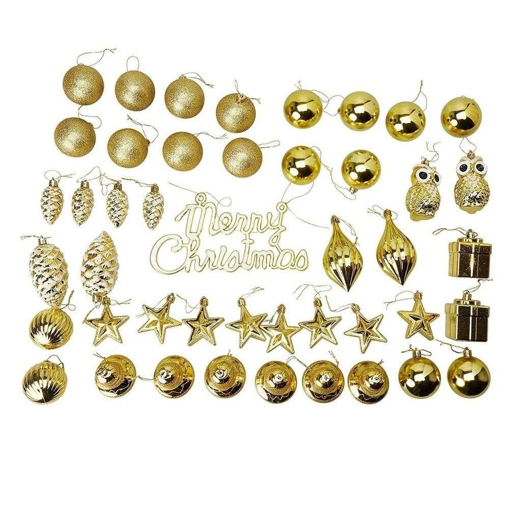 Set 30 globulete auriu diverse forme - glitter, mat, shiny - 6cm