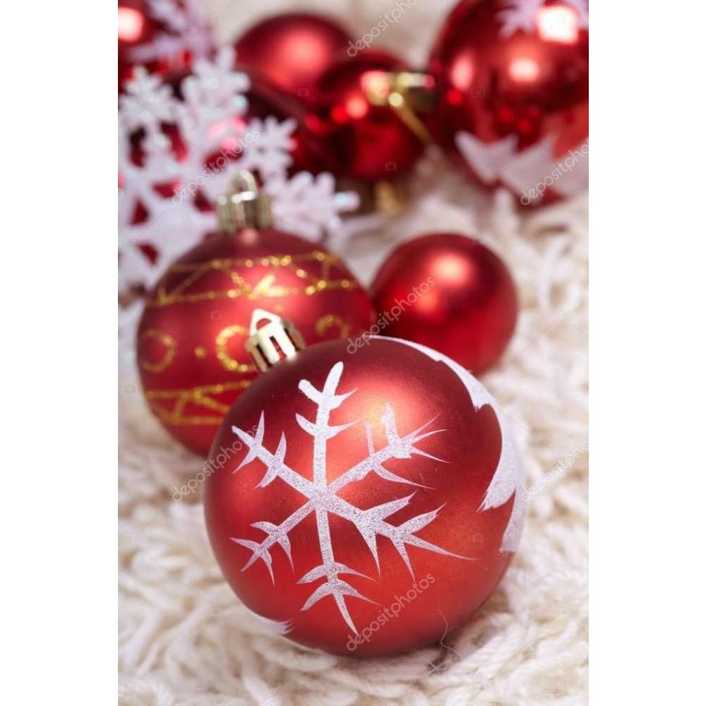 Set 24 globulete rosu diverse forme - glitter, mat, shiny - 5cm