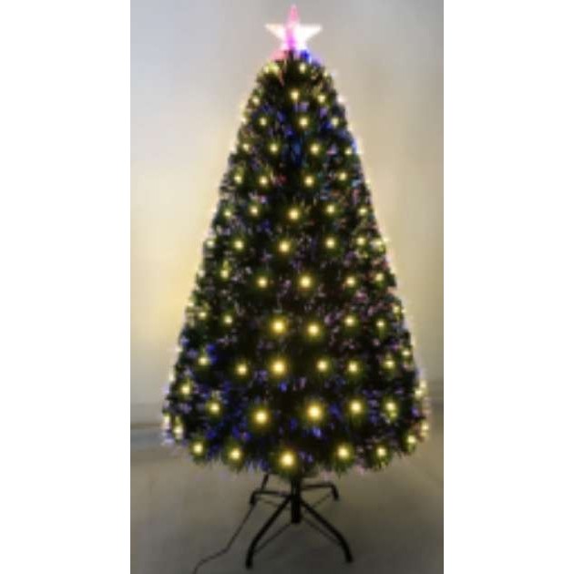 Brazi de Craciun cu fibra optica cu lumina alba calda - 90cm