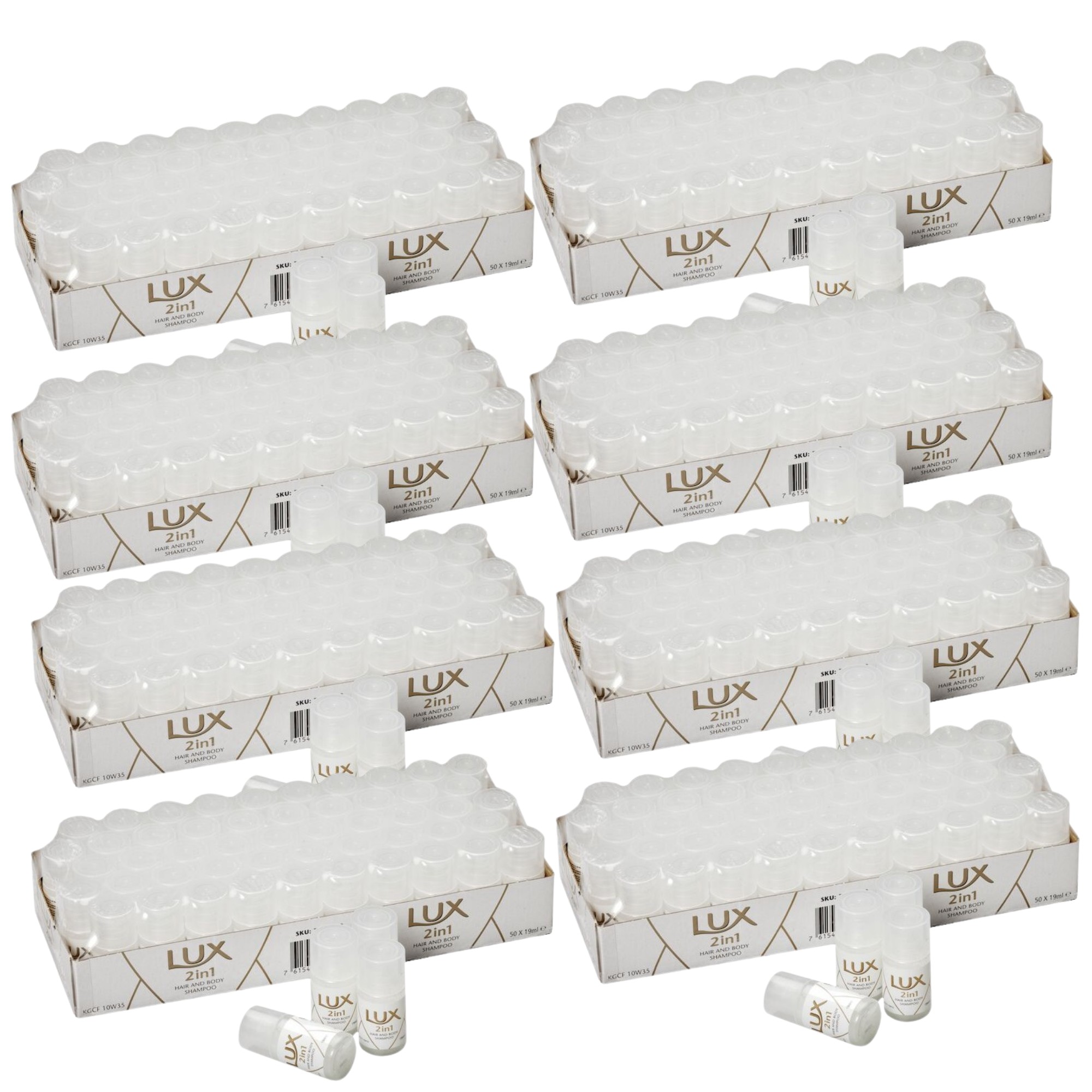 Set 8 Pachete Lux Professional 2-în-1, Sampon si Gel de Dus, 8×50×0,19 L