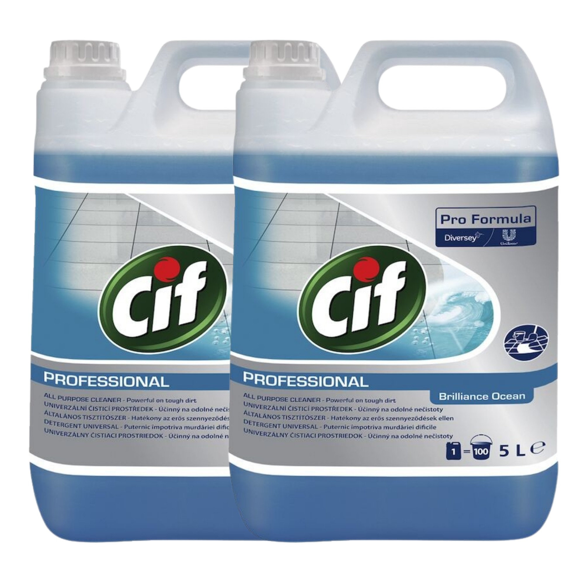 Pachet CIF Professional Brilliance Ocean – Detergent Universal pentru Suprafete 2×5 L