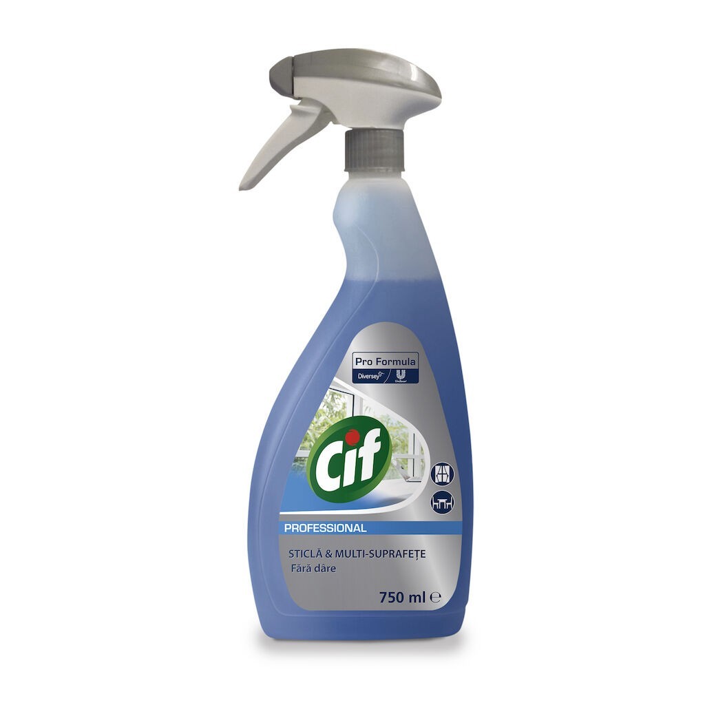 CIF Professional Glass & Multi Surface – Detergent Geamuri si Suprafete 0.75 L