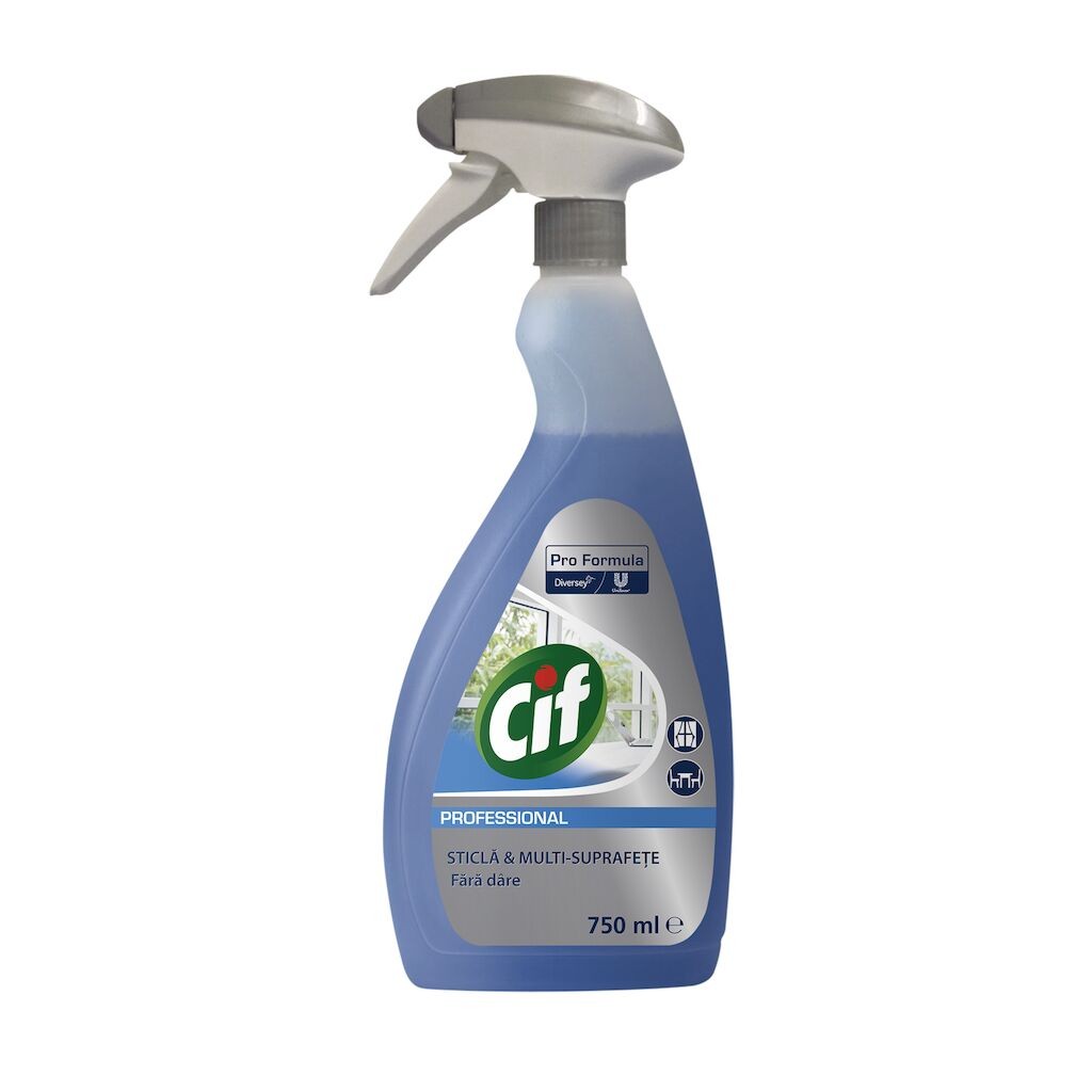 Pachet CIF Professional Glass & Multi Surface – Detergent Geamuri si Suprafete 6×0.75 L