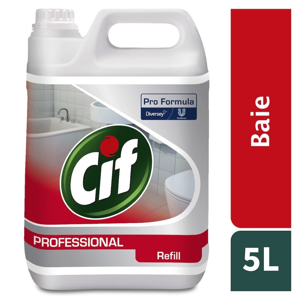 CIF Professional Washroom – Detergent si Detartrant pentru Suprafetele din Baie, 5 L