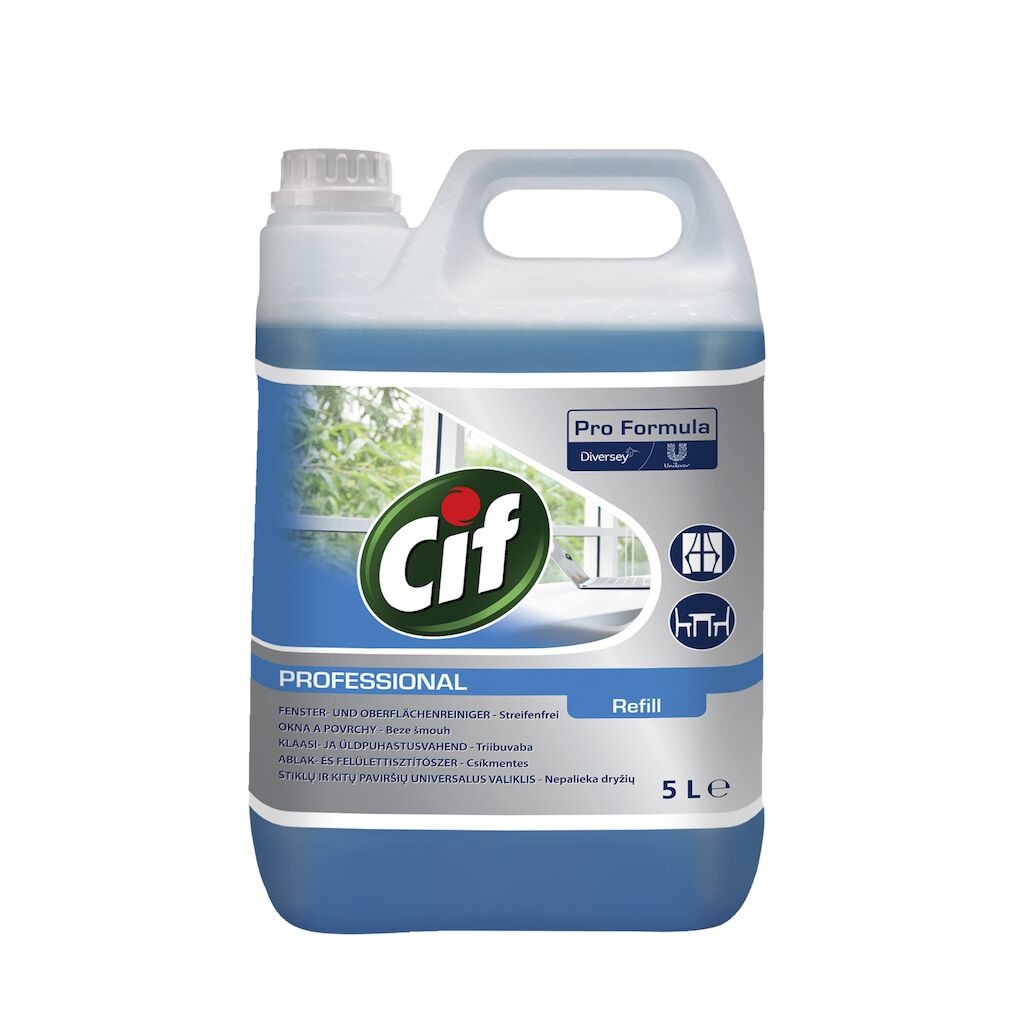 Pachet CIF Professional Glass & Multi Surface – Detergent Geamuri si Suprafete 2×5 L
