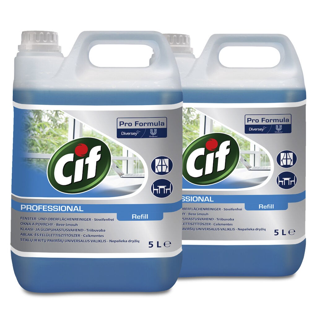 Pachet CIF Professional Glass & Multi Surface – Detergent Geamuri si Suprafete 2×5 L
