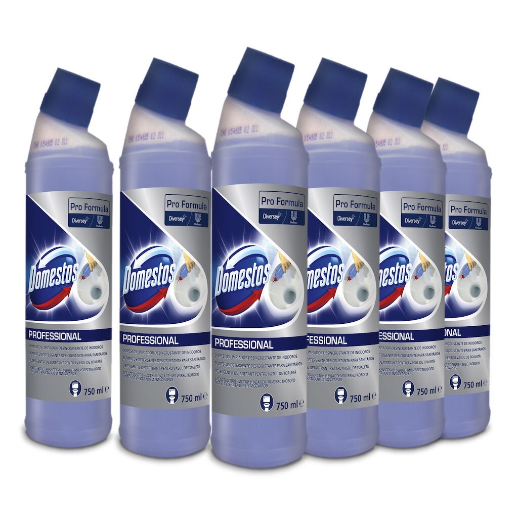 Pachet Domestos Professional Toilet Cleaner & Descaler – Detartrant pentru Toaleta, 6×0,75 L