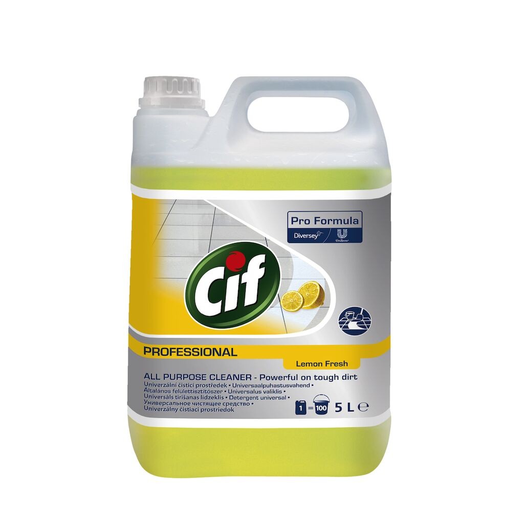 Pachet CIF Professional APC Lemon Fresh – Detergent Universal, Parfum de Lamaie, 2×5 L