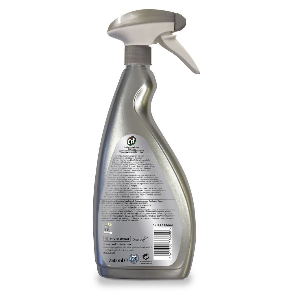 CIF Professional Stainless Steel – Detergent pentru Inox 0,75 L