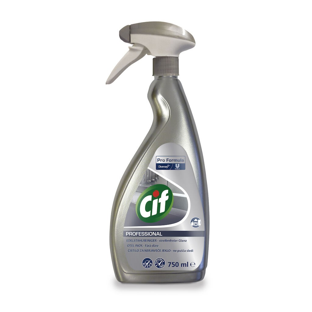 Pachet CIF Professional Stainless Steel – Detergent pentru Inox 6×0,75 L
