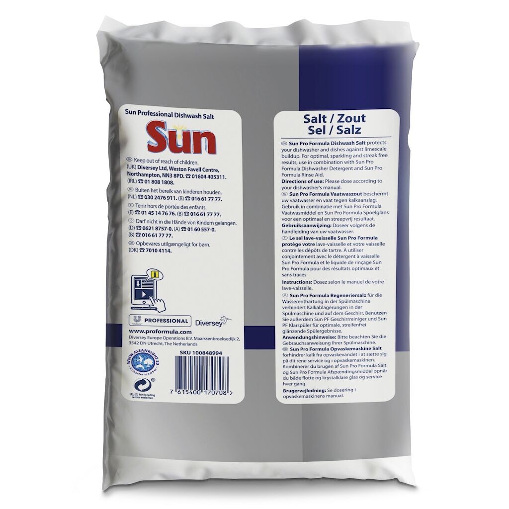 SUN Professional Dishwasher Salt, Sare pentru Masina de Spalat Vase, 2 kg
