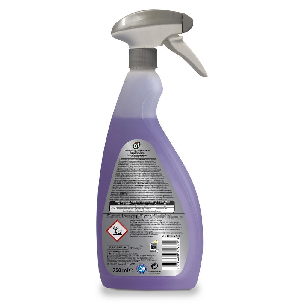 CIF Professional 2-in-1 Detergent Dezinfectant Lichid 0.75 L