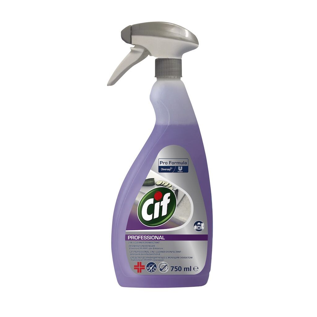 Pachet CIF Professional 2-in-1 Detergent Dezinfectant Lichid, 6×0.75 L