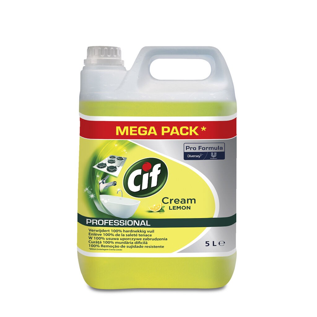 Pachet CIF Professional Cream Lemon – Crema de Curatare Non-Abraziva cu Lamaie 2×5 L