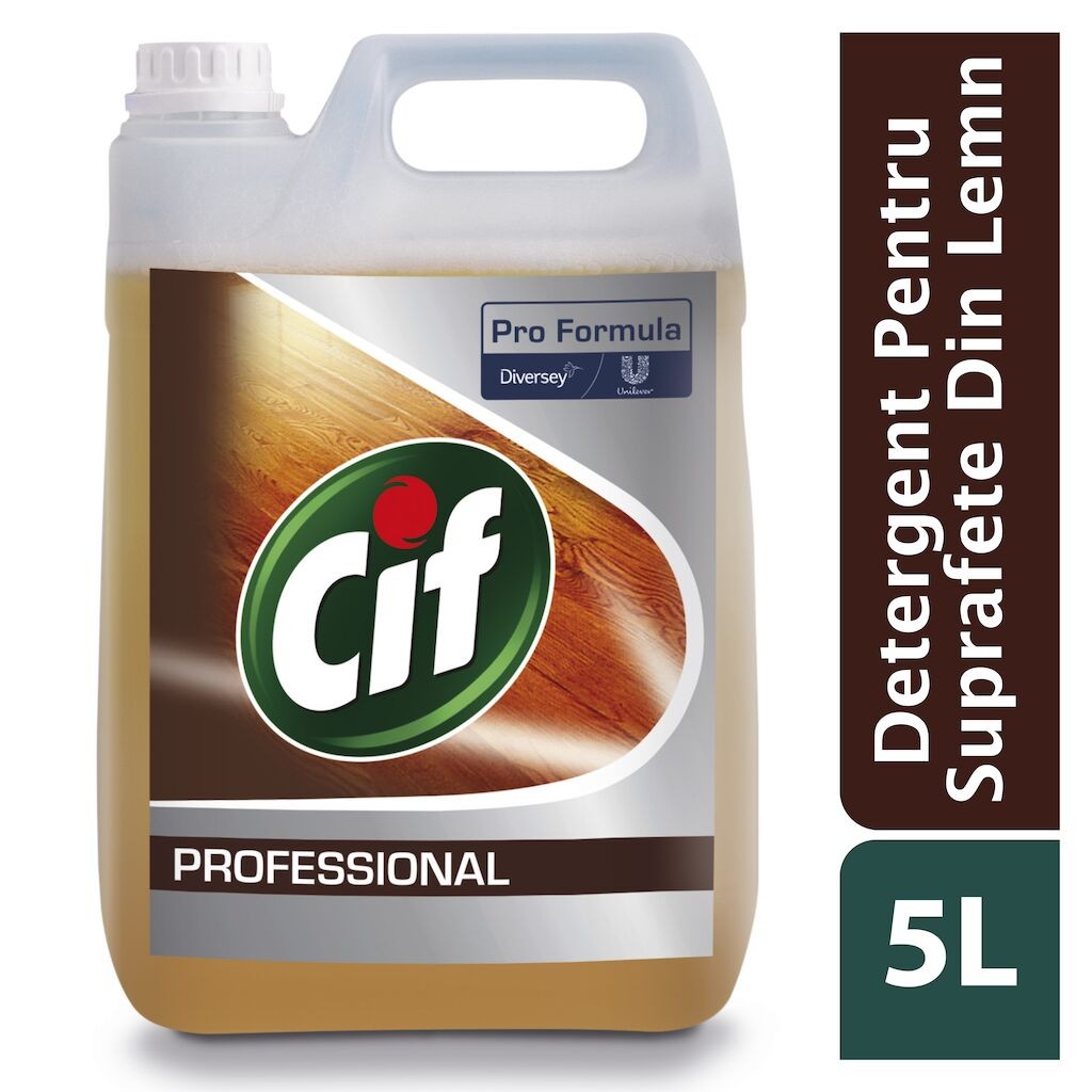 Pachet CIF Professional Wood Floor Cleaner – Detergent pentru Pardoseli din Lemn 2×5 L