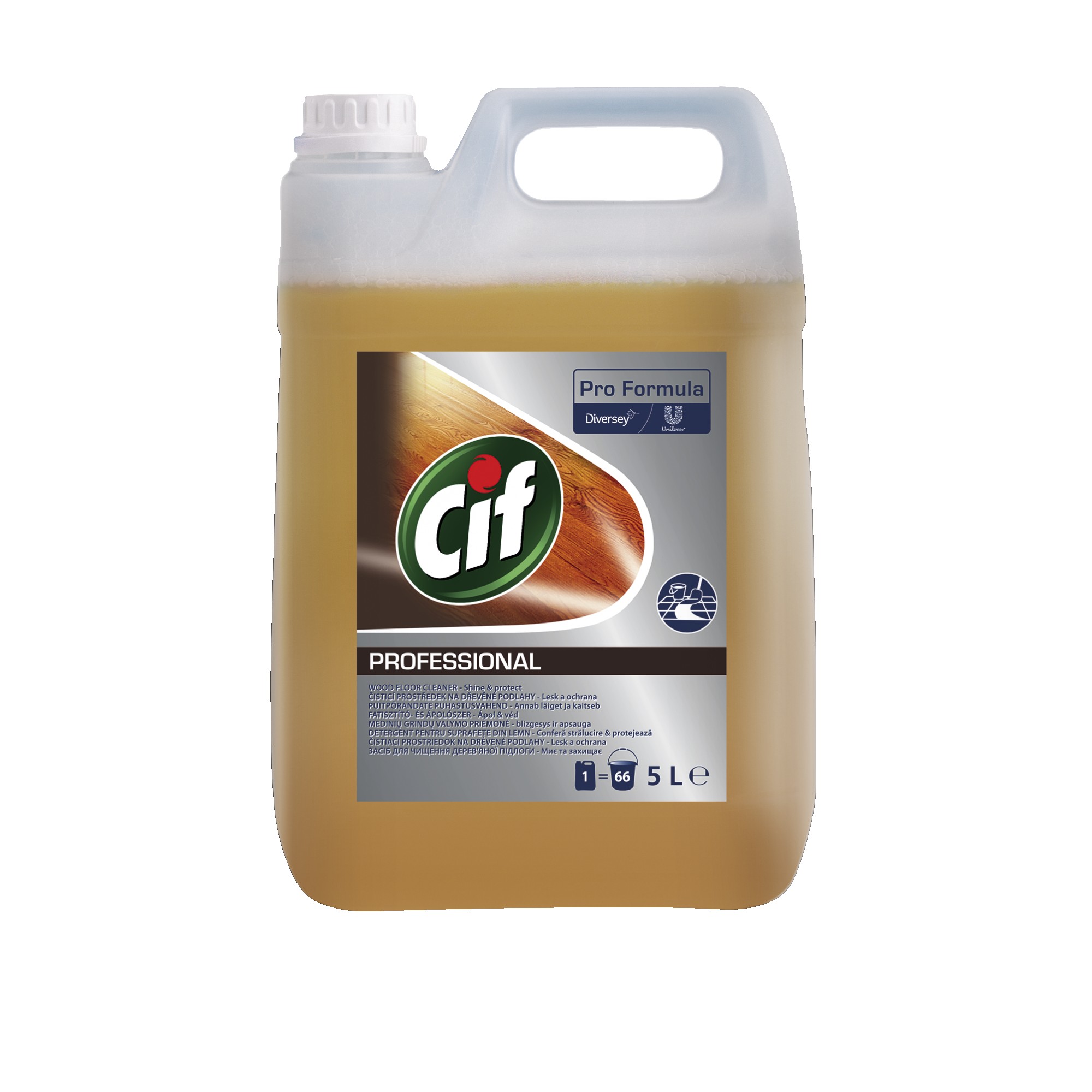 Pachet CIF Professional Wood Floor Cleaner – Detergent pentru Pardoseli din Lemn 2×5 L