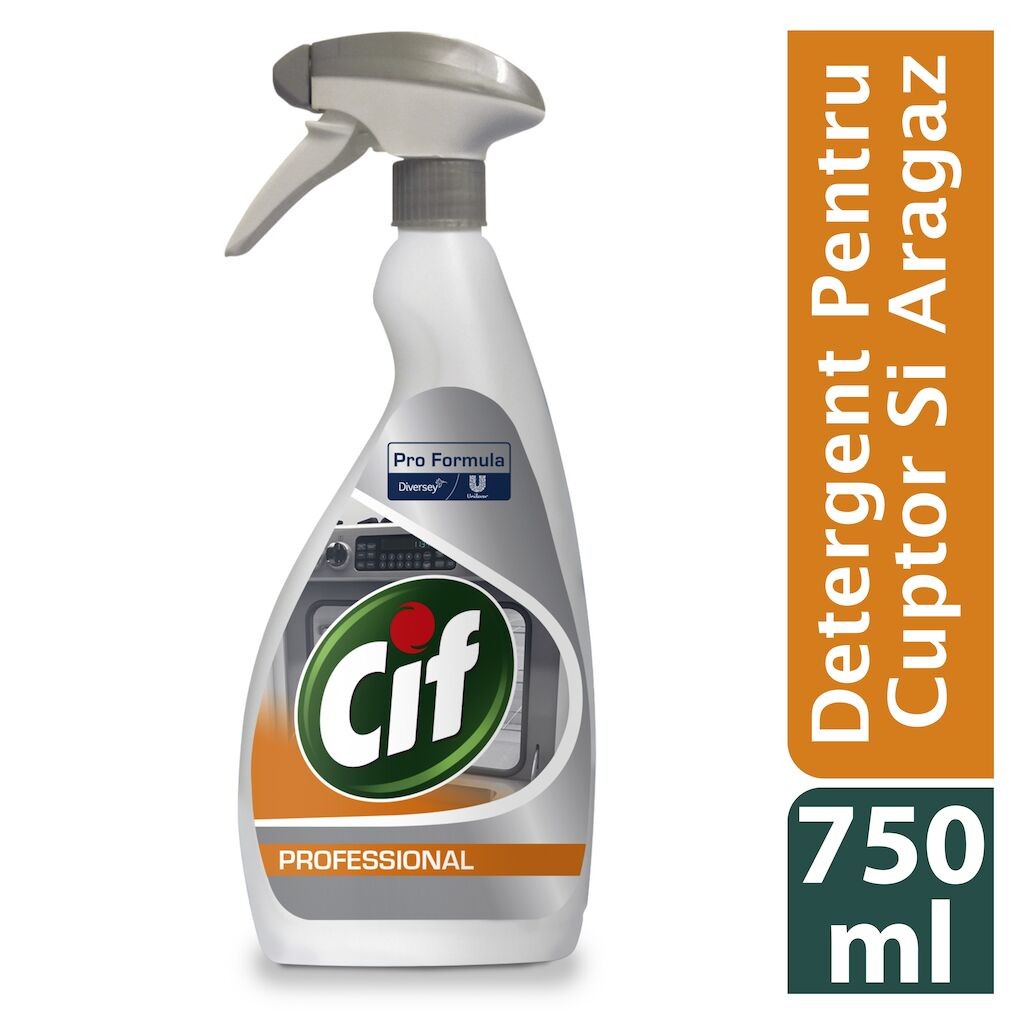 Pachet CIF Professional Oven & Grill Cleaner – Detergent pentru Cuptoare si Gratare 6×0,75 L