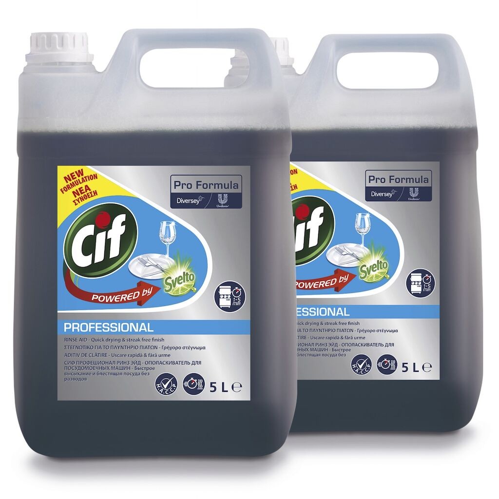 Pachet CIF Professional Rinse Aid – Agent de Clatire pentru Masini de Spalat Vase 2×5 L