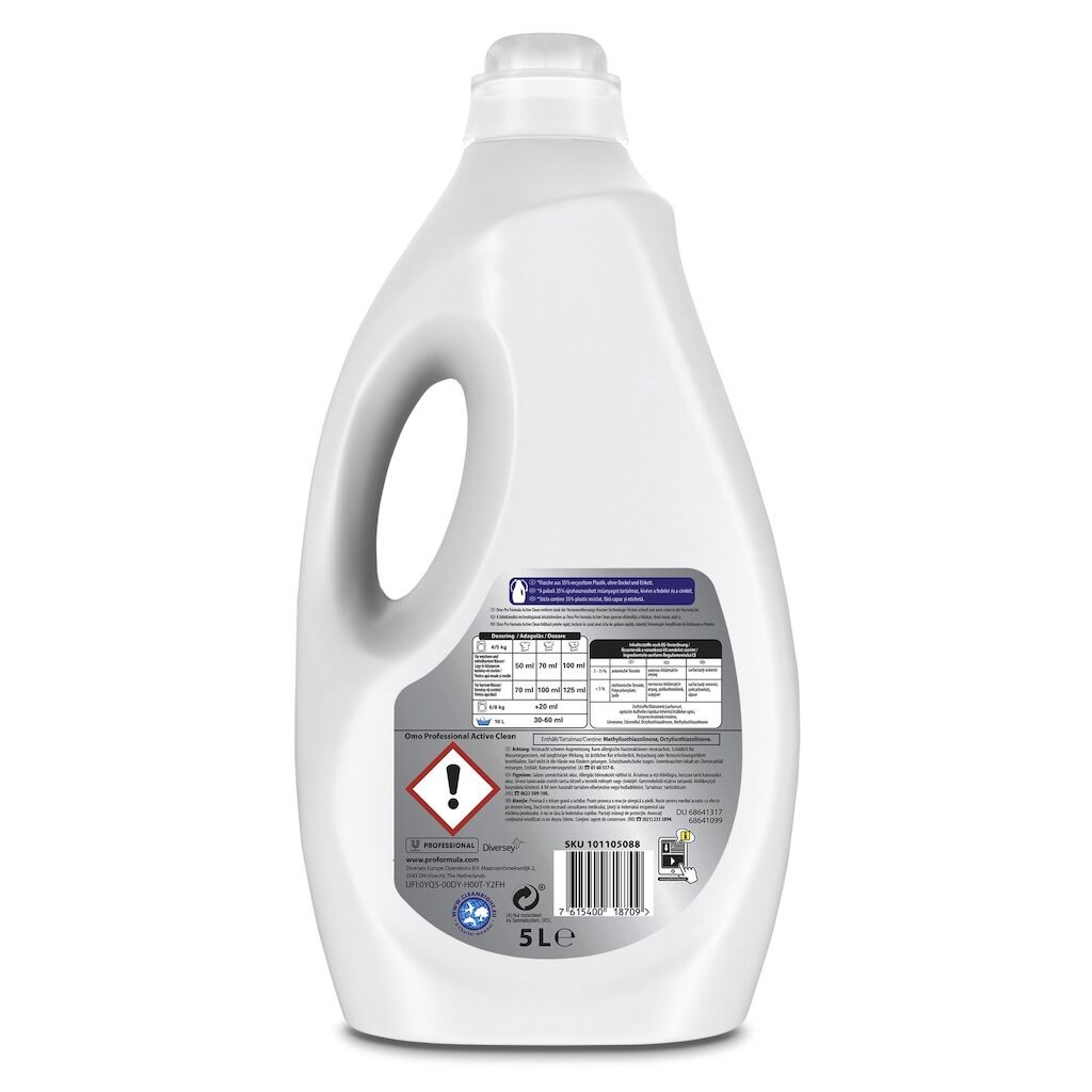 Pachet OMO Professional Active Clean – Detergent Lichid Rufe, 2×5 L