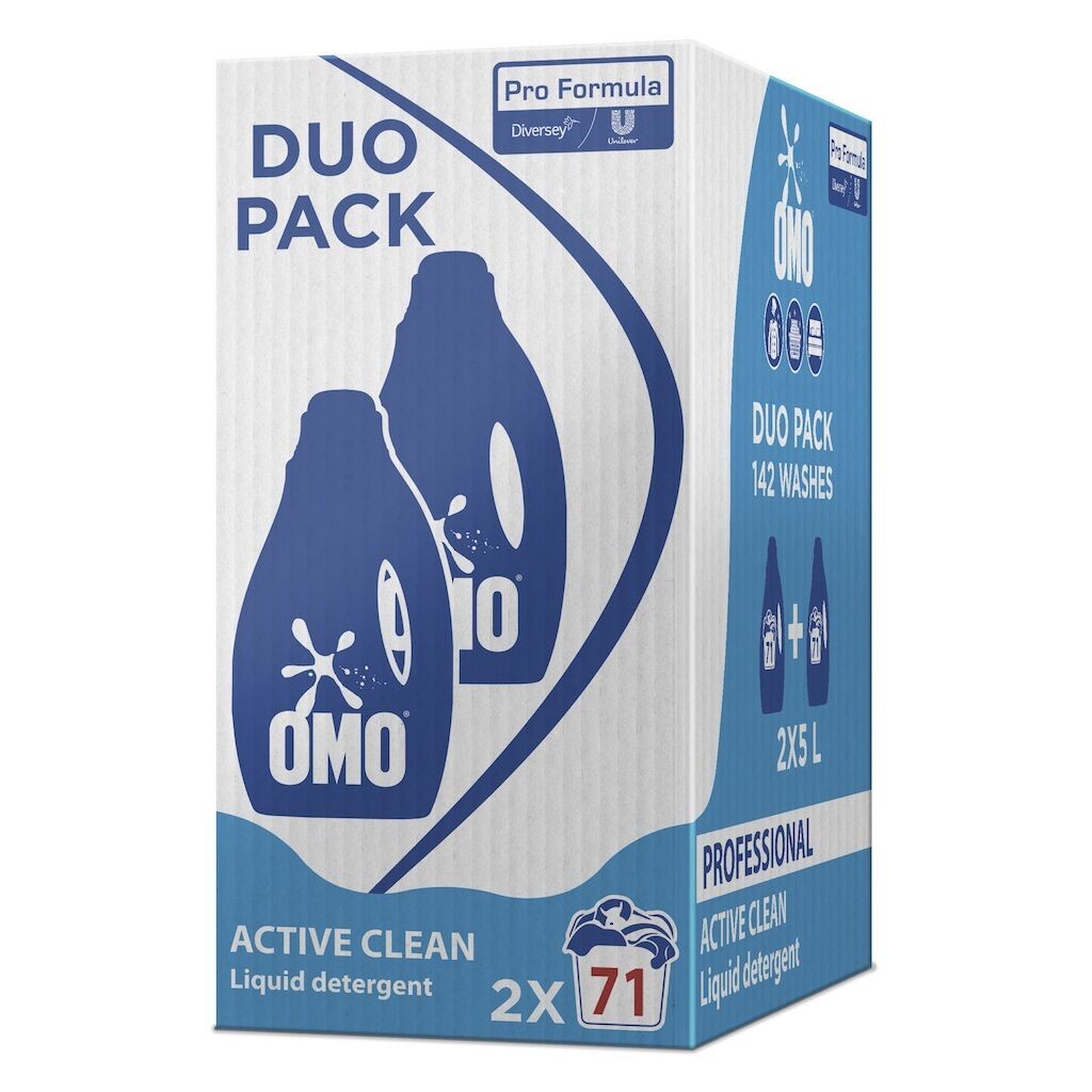 Pachet OMO Professional Active Clean – Detergent Lichid Rufe, 2×5 L