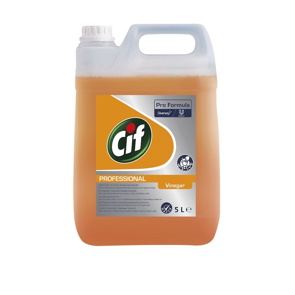 Pachet CIF Professional Heavy Duty Vinegar – Detergent Universal pentru Spalarea Manuala a  Vaselor cu Otet 2×5 L
