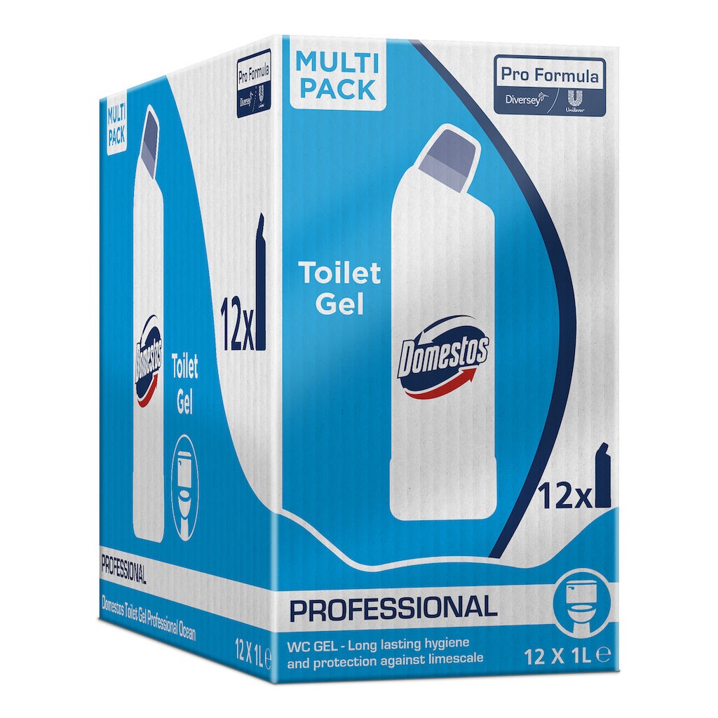 Pachet Domestos Professional Toilet Gel Ocean – Gel Dezinfectant pentru Toaleta, 12×1L